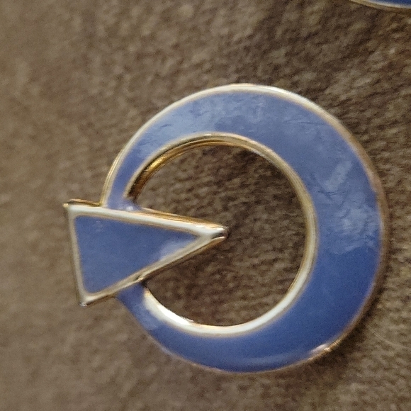 3/$30 Vtg 1980s Space Age Mod Art Deco Enamel Creole Nebula Post Earrings - Picture 3 of 6